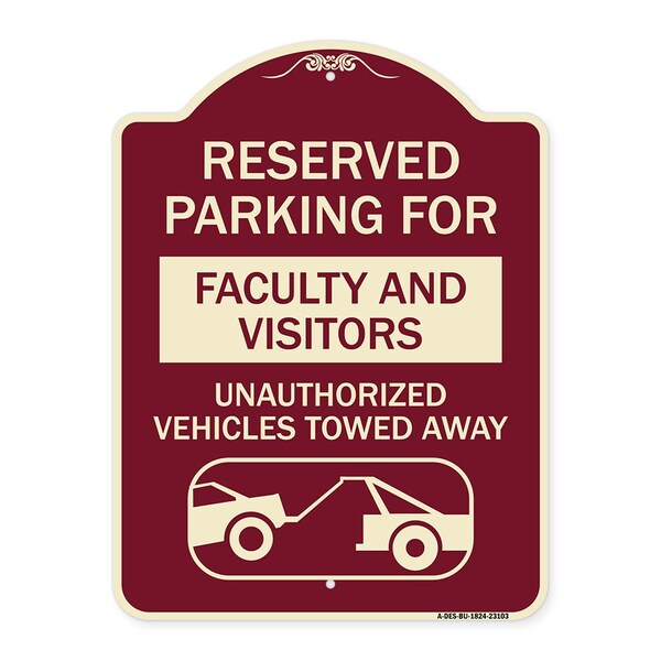 Reserved Parking for Faculty and Visitors Unauthorized Vehicles Towed Away, A-DES-BU-1824-23103